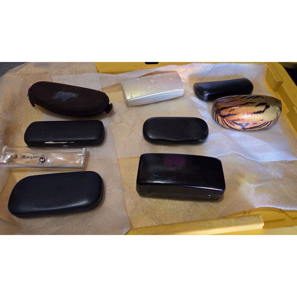 Lot of 9 empty miscellaneous sunglasses/glasses cases